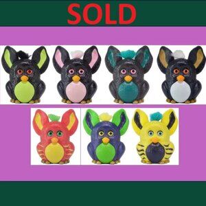 Vintage '05 Burger King Furby Toys Set of (7) Emoto-Tronic Style w/Original Bags